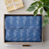 Papier Mousseline Votre nom bleu foncé (Cadeau)