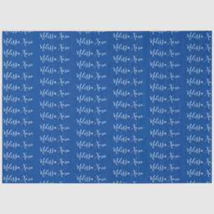 Papier Mousseline Votre nom bleu foncé