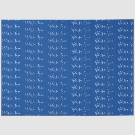 Papier Mousseline Votre nom bleu foncé (Recto)