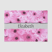 Papier Mousseline Votre nom - fleurs de Gerbera, fleurs - rose (Recto)