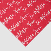 Papier Mousseline Votre nom rouge (Détail)