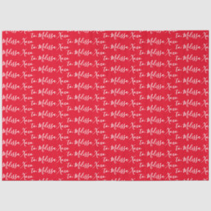 Papier Mousseline Votre nom rouge