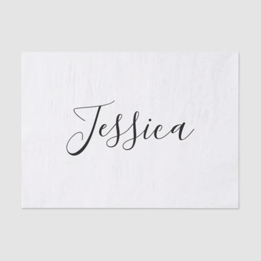 Papier Mousseline Votre nom | Script élégant (Recto)