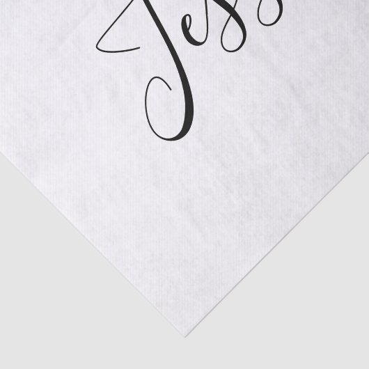 Papier Mousseline Votre nom | Script élégant (Détail)
