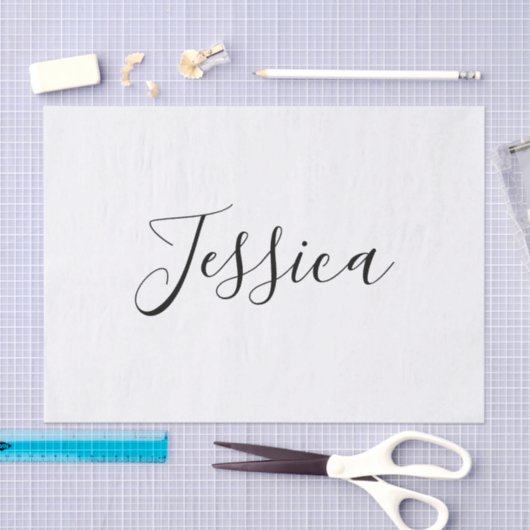 Papier Mousseline Votre nom | Script élégant (Artisanat)