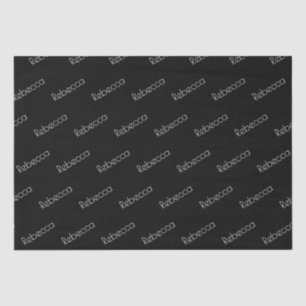 Papier Mousseline Votre nom Style blanc moderne sur noir