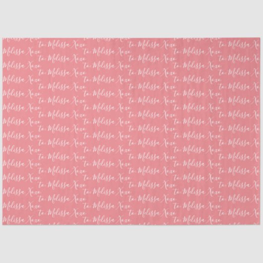 Papier Mousseline Votre nom Tissue Paper - Rose (Recto)