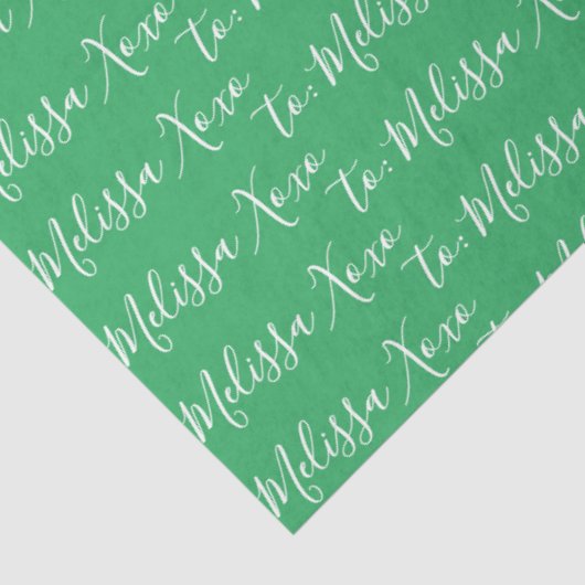 Papier Mousseline Votre nom vert (Détail)