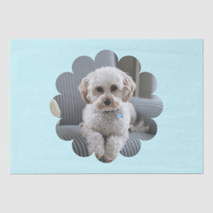 Papier Mousseline Votre photo personnalisée en Flower Light Blue