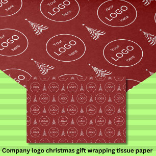 Papier Mousseline Votre propre logo société rouge noël Tissue Paper
