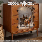 Papier Mousseline Voyage d'hiver par transport à cheval - Découpage