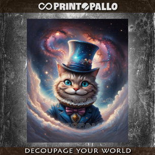 Papier Mousseline Voyageuse spatiale Le Chat du Cheshire d'Alice