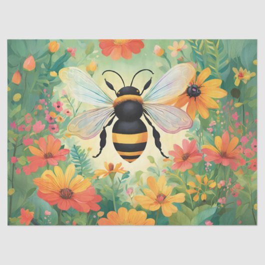 Papier Mousseline Vue d'atterrissage des abeilles miel (Recto)