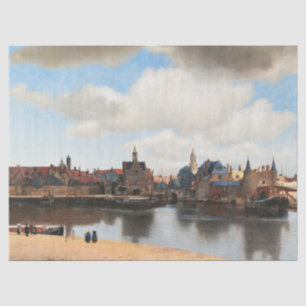 Papier Mousseline Vue de Delft par Johannes Vermeer