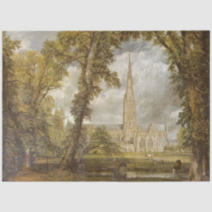 Papier Mousseline Vue de la cathédrale de Salisbury (par John Consta