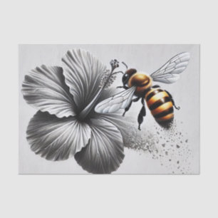 Papier Mousseline Vue macro détaillée d'une abeille