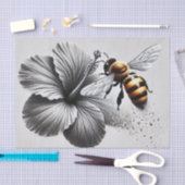 Papier Mousseline Vue macro détaillée d'une abeille (Artisanat)