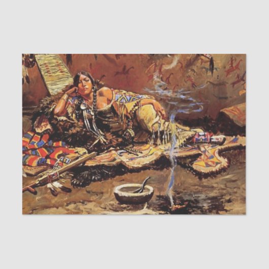 Papier Mousseline "Waiting and Mad" de Charles M Russell (Recto)