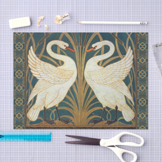 Papier Mousseline Walter Crane Swan (Artisanat)