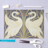 Papier Mousseline Walter Crane Swan, Rush Et Iris Art Nouveau (Artisanat)