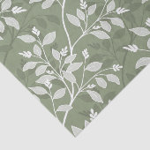 Papier Mousseline Wandering Leaves Elegant Sage Botanical Pattern (Détail)