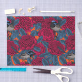 Papier Mousseline Waratah rouge et brunes (Artisanat)