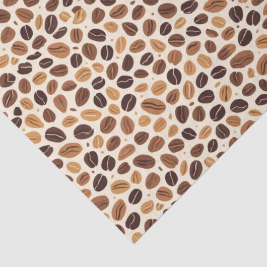 Papier Mousseline Warm Coffee Bean Roast Tones Seamless Pattern (Détail)