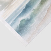 Papier Mousseline Watercolor Beach Waves Coastal Beach Wedding (Détail)