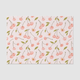 Papier Mousseline Watercolor Cherry Pattern