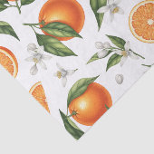 Papier Mousseline Watercolor Citrus Orange Botanical Pattern Tissue  (Détail)