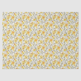 Papier Mousseline Watercolor Daffodil Floral Garden Spring