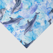 Papier Mousseline watercolor dolphin fish seamlestern (Détail)