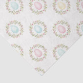 Papier Mousseline Watercolor Easter Egg Floral Wreath  (Détail)