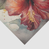 Papier Mousseline Watercolor Floral Hibiscus Ski découpage papier (Détail)