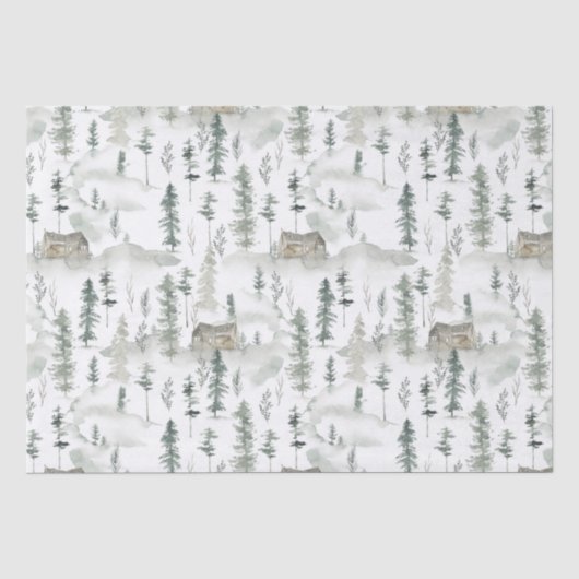 Papier Mousseline Watercolor Forest (Recto)