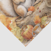 Papier Mousseline Watercolor Fox Citrouilles & Chute Foliage Decoupa (Détail)