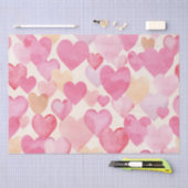 Papier Mousseline Watercolor Hearts (Artisanat)