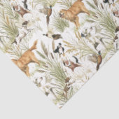 Papier Mousseline Watercolor Hunting Dog Pattern | Rustic Woodland (Détail)