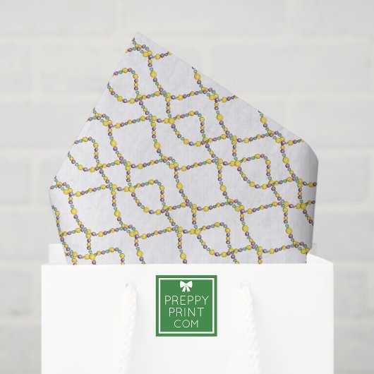 Papier Mousseline Watercolor Mardi Gras Beads