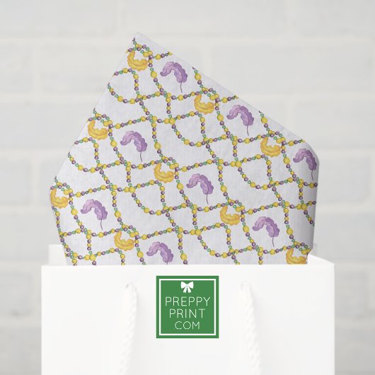 Papier Mousseline Watercolor Mardi Gras Beads