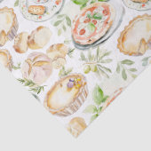 Papier Mousseline Watercolor Mediterranean Food Pattern (Détail)