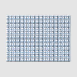 Papier Mousseline Watercolor Navy et Blue Plaid