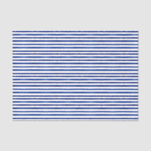 Papier Mousseline Watercolor Navy et White Stripes