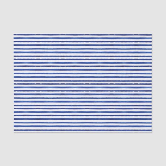 Papier Mousseline Watercolor Navy et White Stripes (Recto)