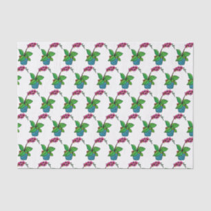 Papier Mousseline Watercolor Orchid Plant