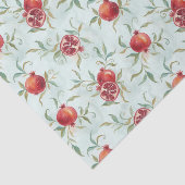 Papier Mousseline Watercolor Pomegranate Fruit and Leaves  (Détail)
