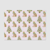 Papier Mousseline Watercolor Preppy Leopard Christmas Tree (Recto)
