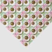 Papier Mousseline Watercolor Preppy Leopard Garland Christmas (Détail)