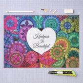 Papier Mousseline Watercolor Rainbow Mandala With Heart (Artisanat)