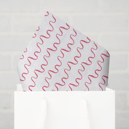 Papier Mousseline Watercolor Red Ribbons (Sac cadeau)